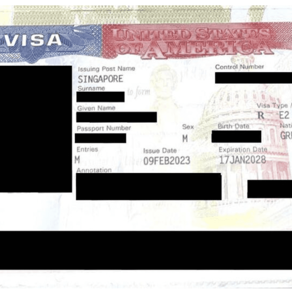 | e-2 visa approval for singapore investor | case study
